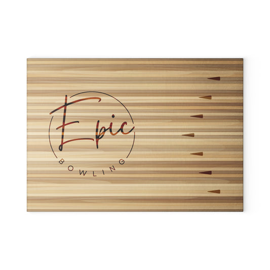 Epic Bowling Lane Glass Cutting Board