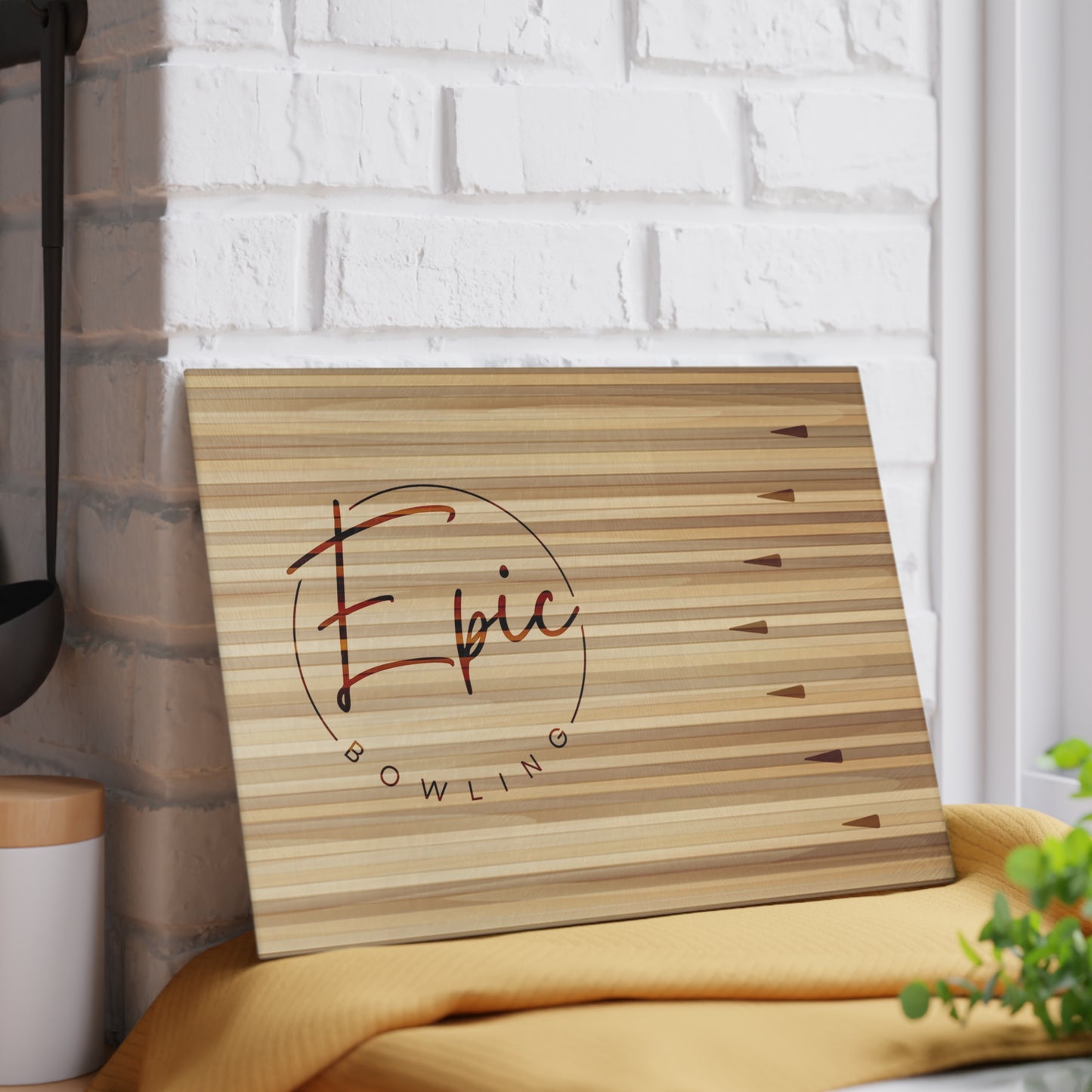 Epic Bowling Lane Glass Cutting Board