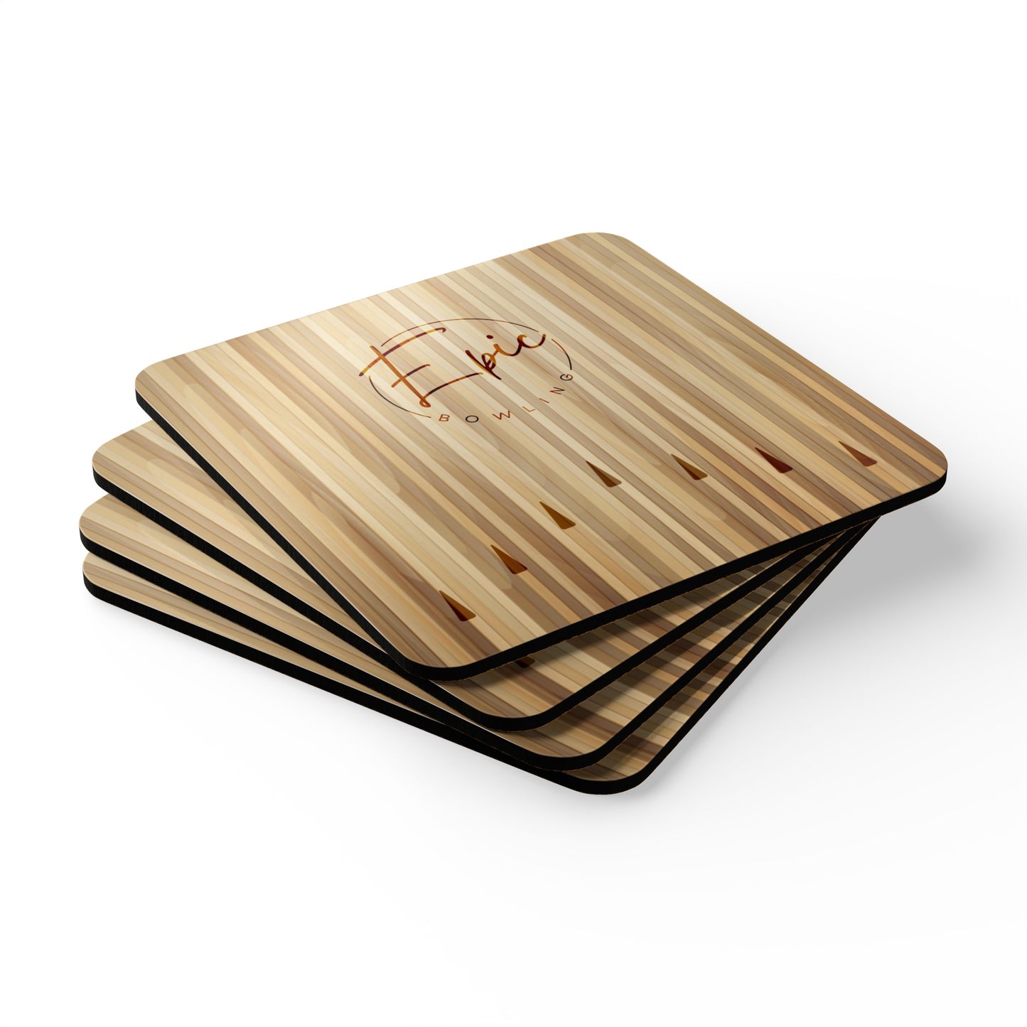 Epic Bowling Lane Corkwood Coaster Set
